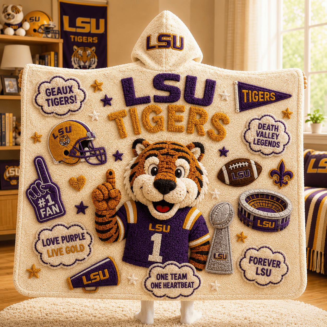 Premium LSU Hooded Blanket BMD