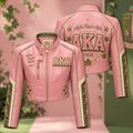 Premium AKA Cropped Leather Zipper Jacket TNSM
