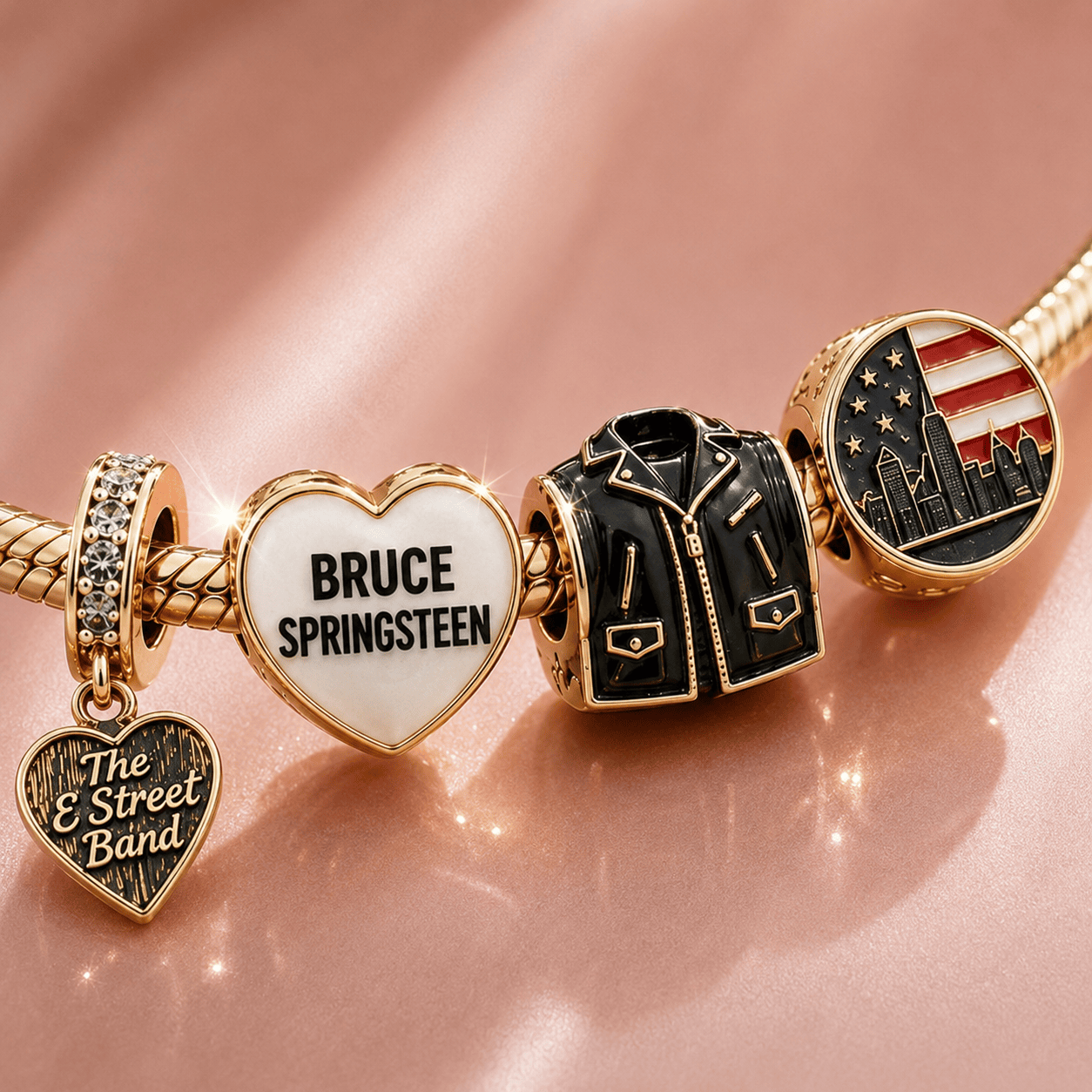 BRST Gold Charm Bracelet Set VTH