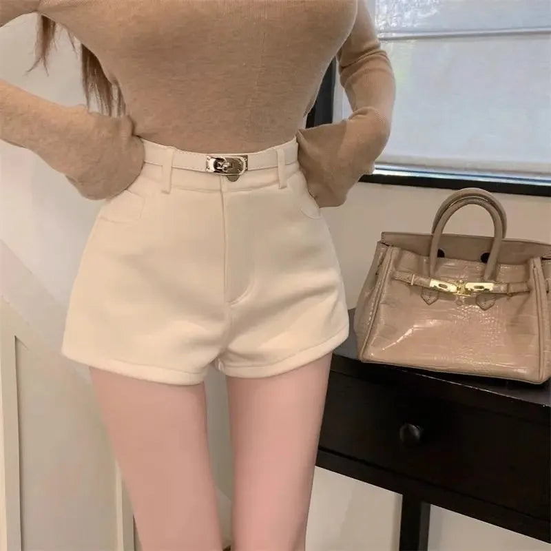 High Waist Pure Color Summer orts Leg Slimming Casual Wear Outdoor Hot Pants Trendy Faionable Wide Leg Pants for Women